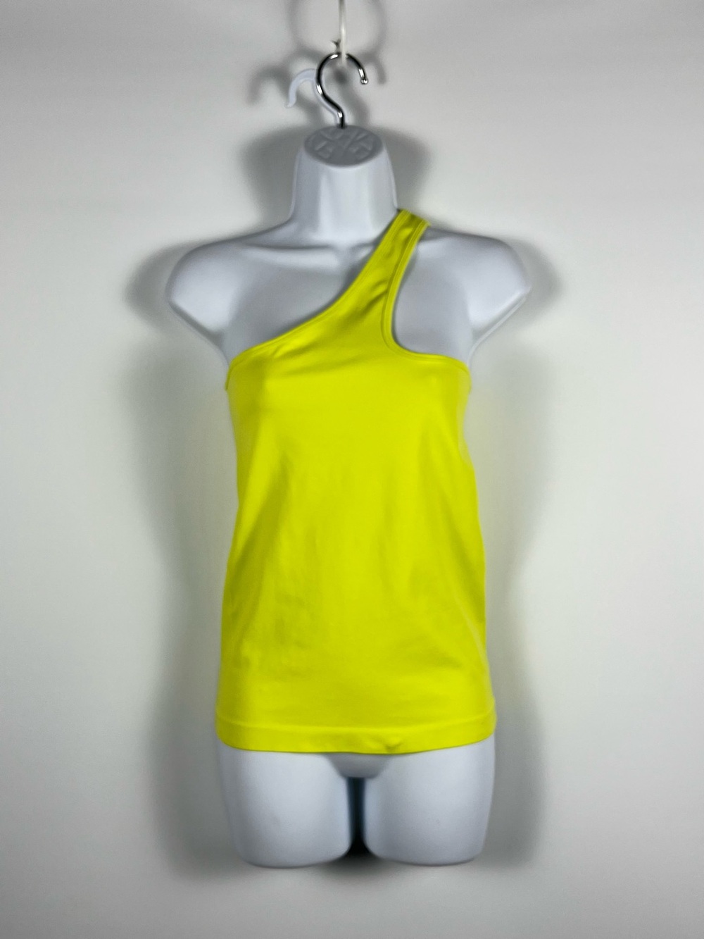 Helmut Lang Seamless Shoulder Cut Out Tank Top In Acid Lime/Yellow Size‎ M-L